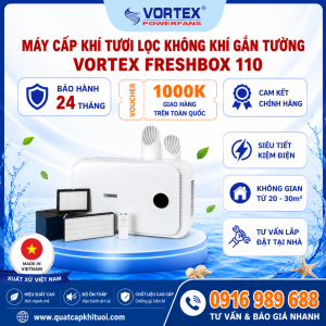 Máy cấp khí tươi lọc không khí gắn tường Vortex FreshBox 110
