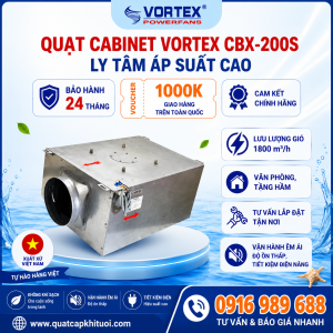 Quạt thông gió nối ống kiểu li tâm CBX-200| 2.000 m³/h, áp suất 390 Pa